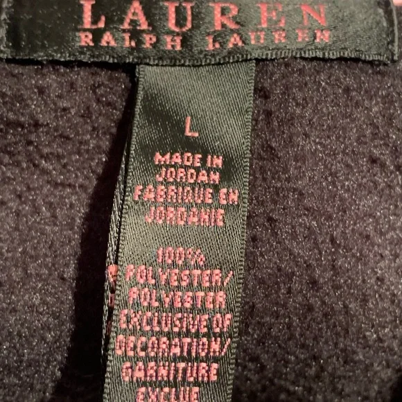 Ralph Lauren Women’s
Zip Up Jacket ~ Black with Pink Signature RLL Emblem - Picture 5 of 7